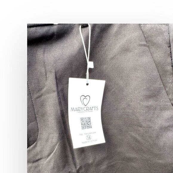 NWT Mary Crafts black trousers size 14 qd028 cotton/elastic blend - Picture 2 of 7